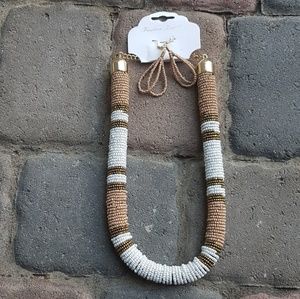 Tribal Beads - Cream and Brown